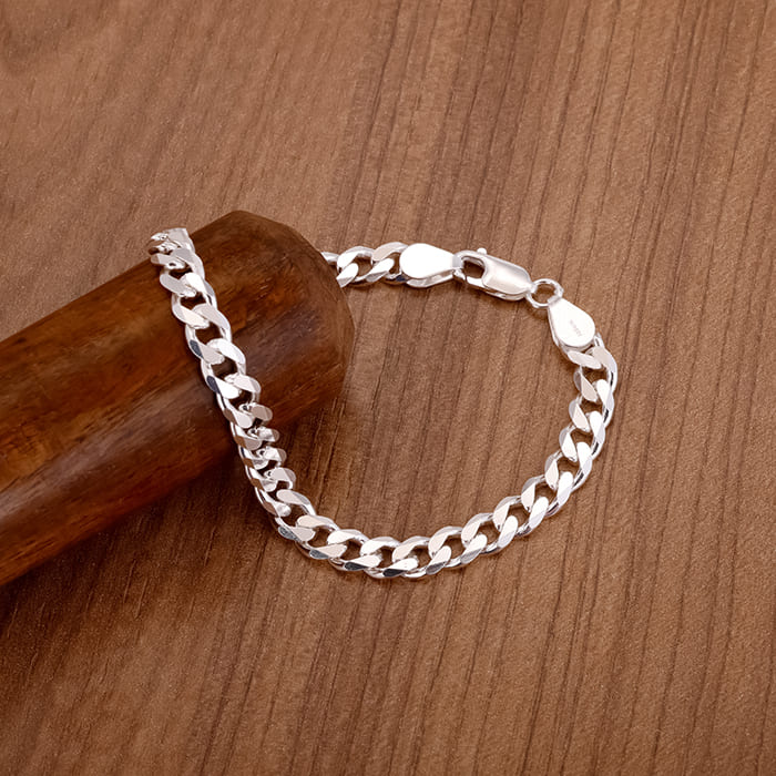 Silver Classic Bracelet for Him - Image 2