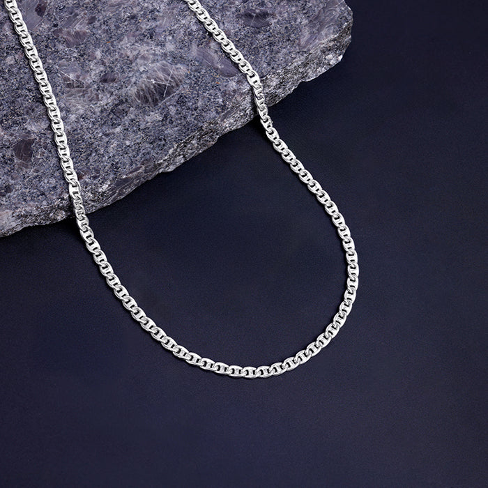 Silver Classic Curb Chain For Him - Image 2