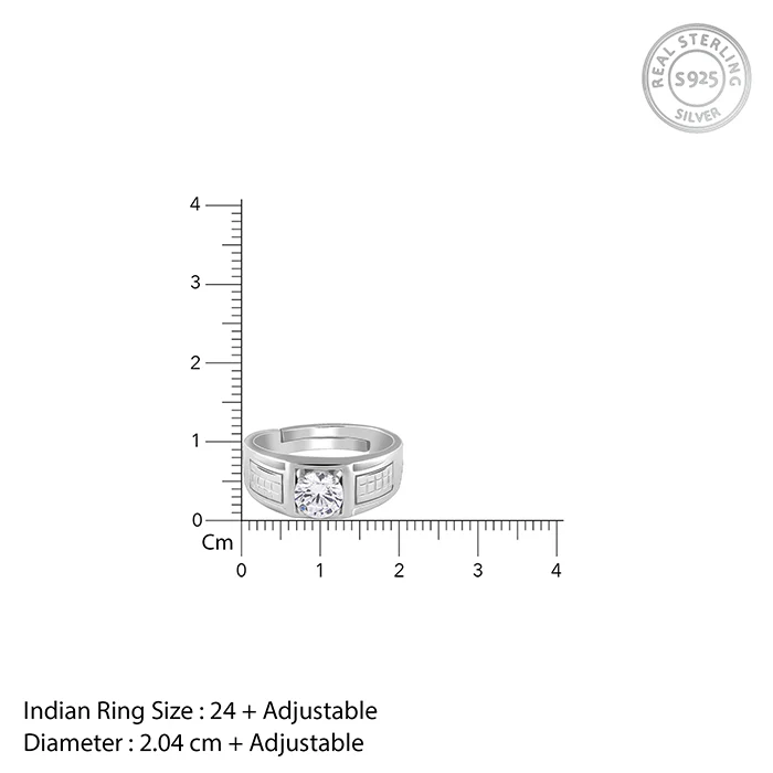 Silver Classic Stud Ring For Him - Image 9