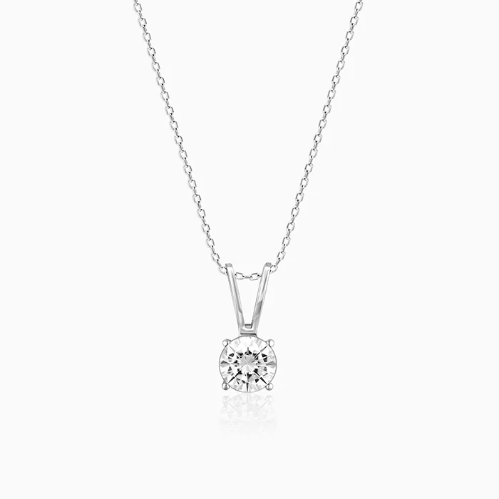 Silver Classic Vintage Solitaire Pendant & Ring Set - Image 2