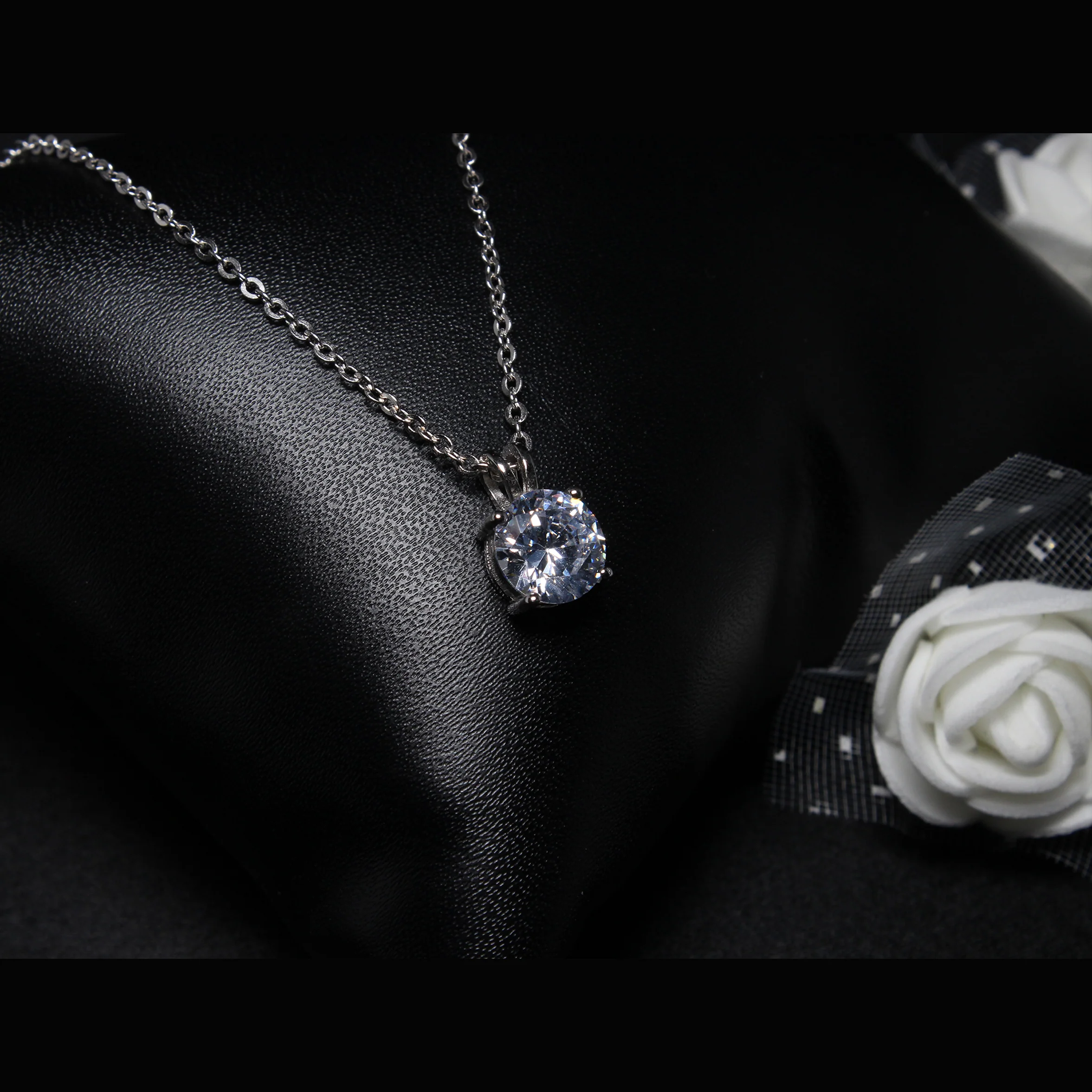 Silver Classic Vintage Solitaire Pendant & Ring Set - Image 4