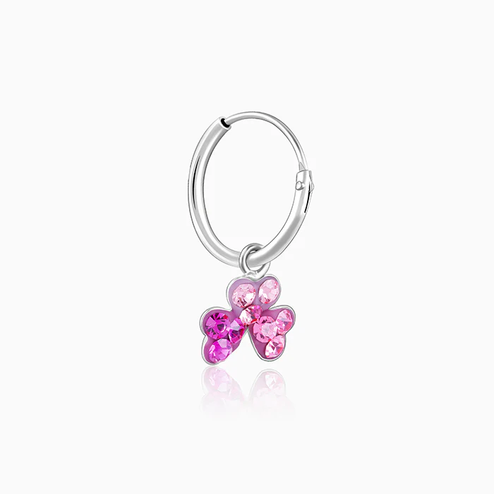 Silver Clover Kids Hoop Earrings (4-12 yrs) - Image 5