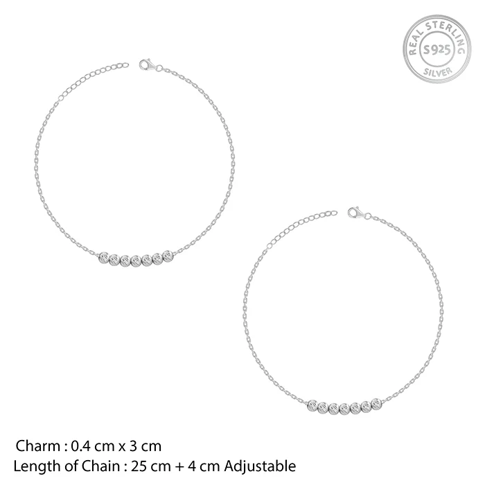 Silver Clustered Sparkle Anklet - Image 4