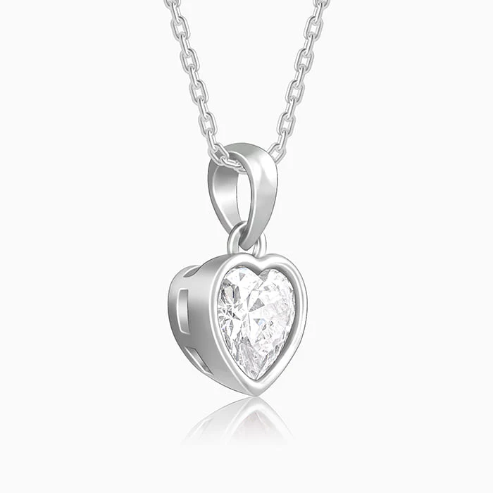 Silver Coeur Pendant with Link Chain - Image 4