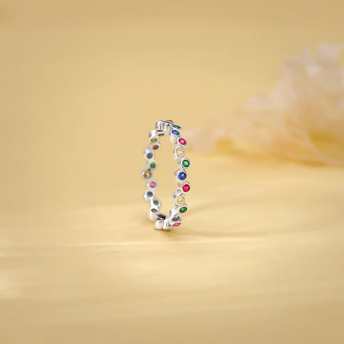 Silver Colourful Elegant Ring - Image 2