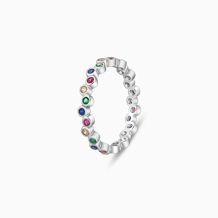 Silver Colourful Elegant Ring - Image 4