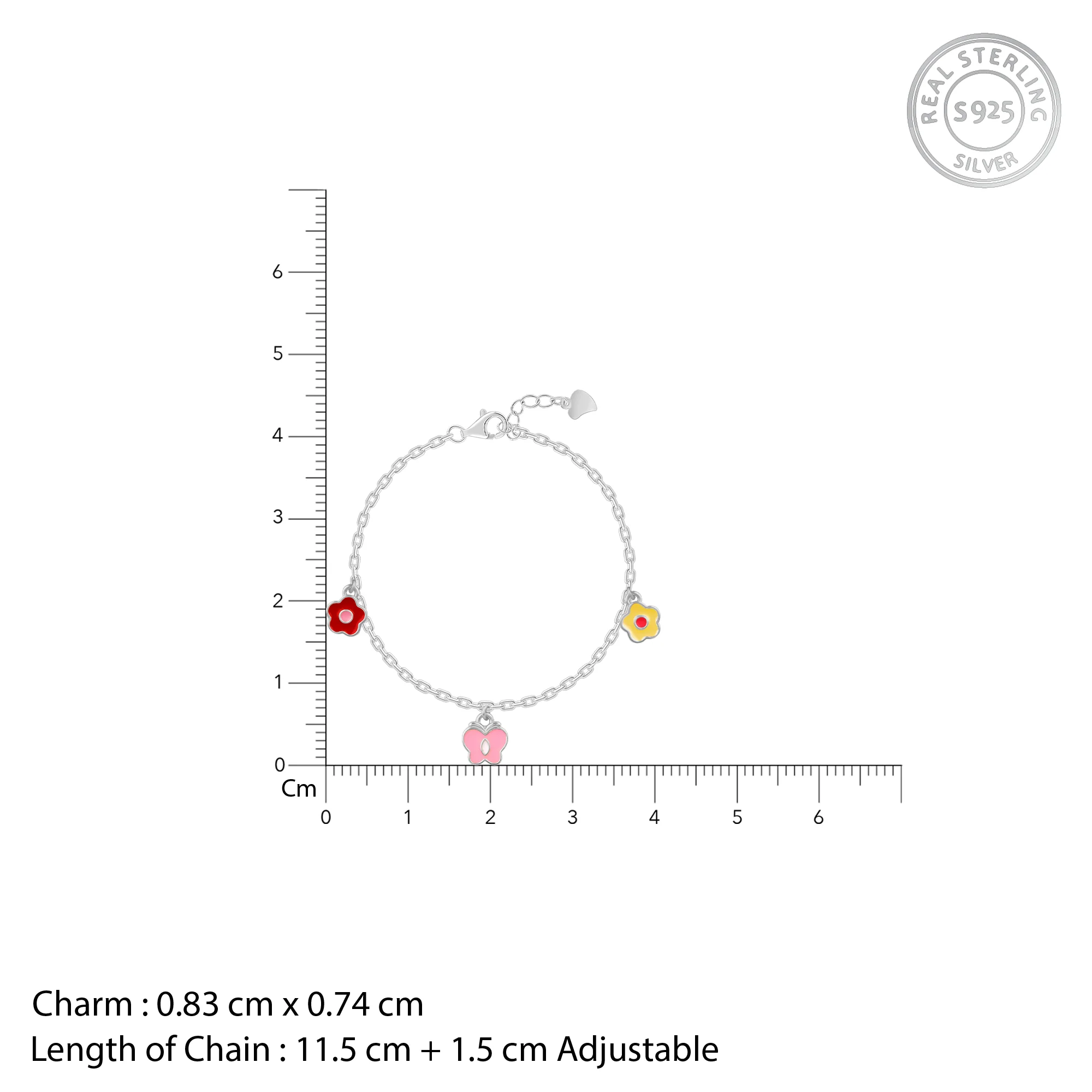 Silver Colourful Floret Kids Bracelet (0 - 2 Years) - Image 4