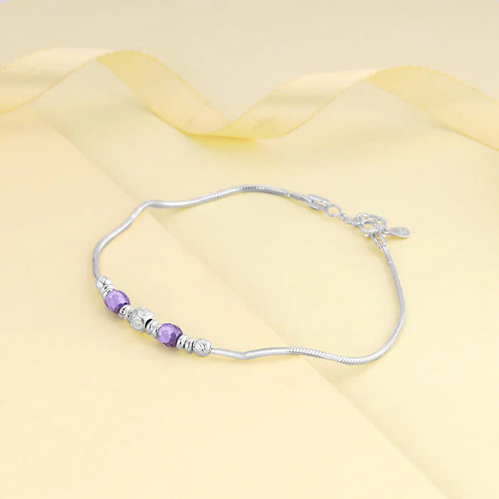Silver Colourful Radiance Anklet - Image 2