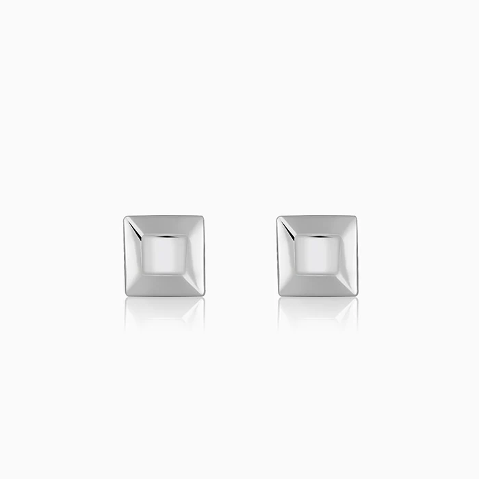 Silver Cozy Square Stud For Him - Image 2