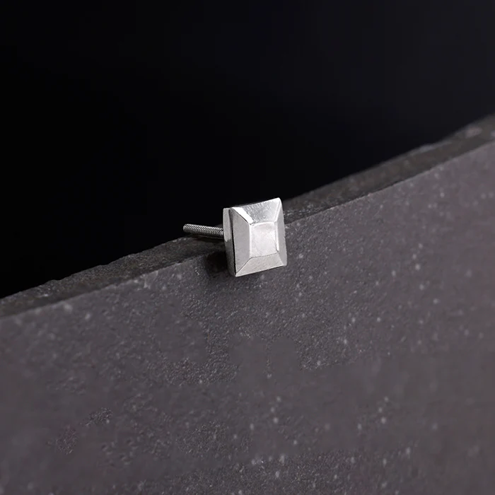 Silver Cozy Square Stud For Him - Image 3