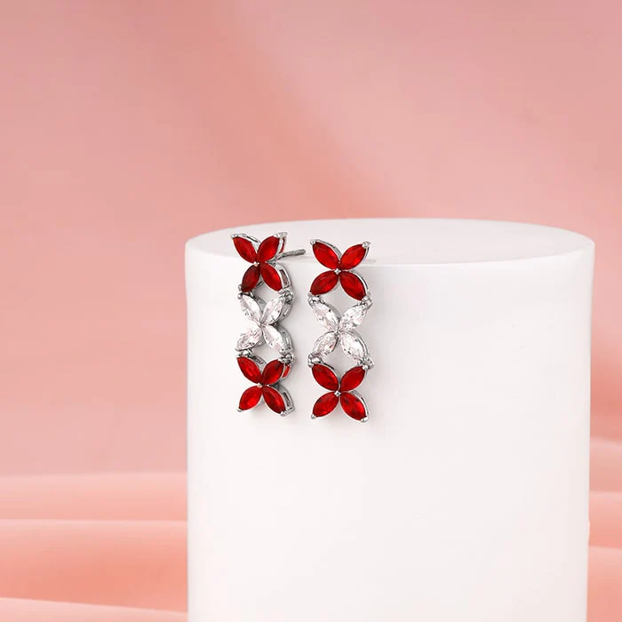 Silver Criss Cross Love Earrings - Image 2