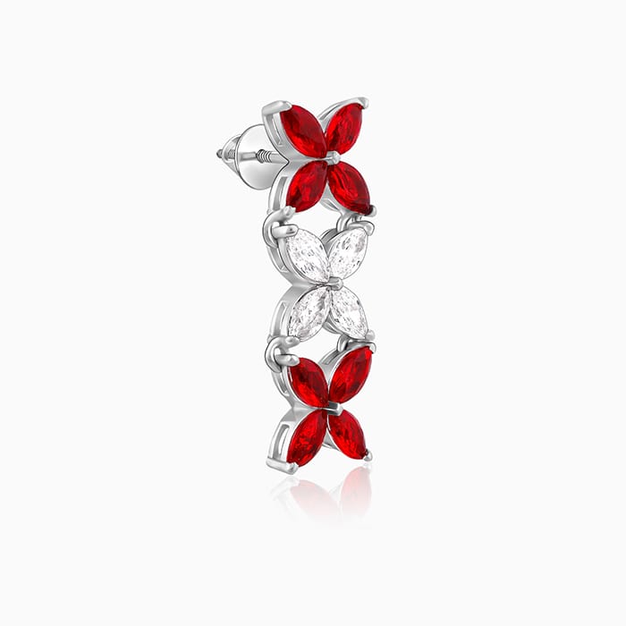 Silver Criss Cross Love Earrings - Image 4
