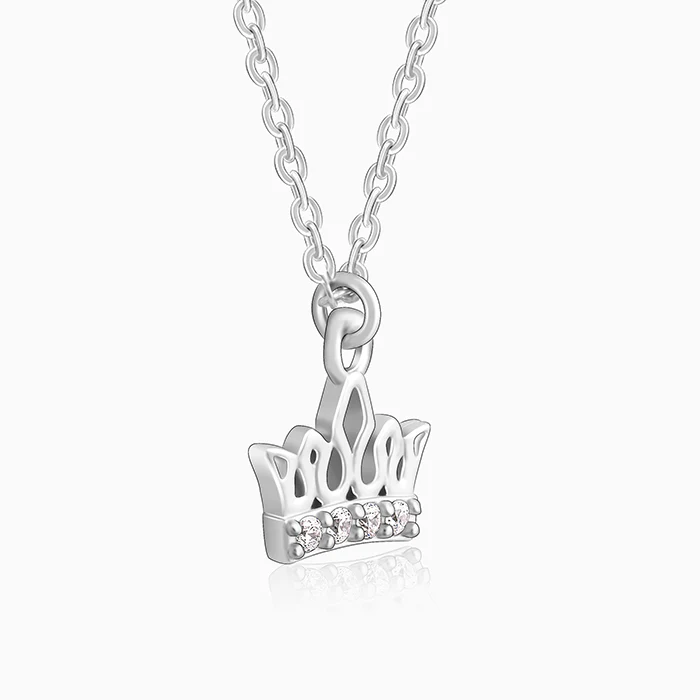 Silver Crown Delight Pendant With Link Chain - Image 4