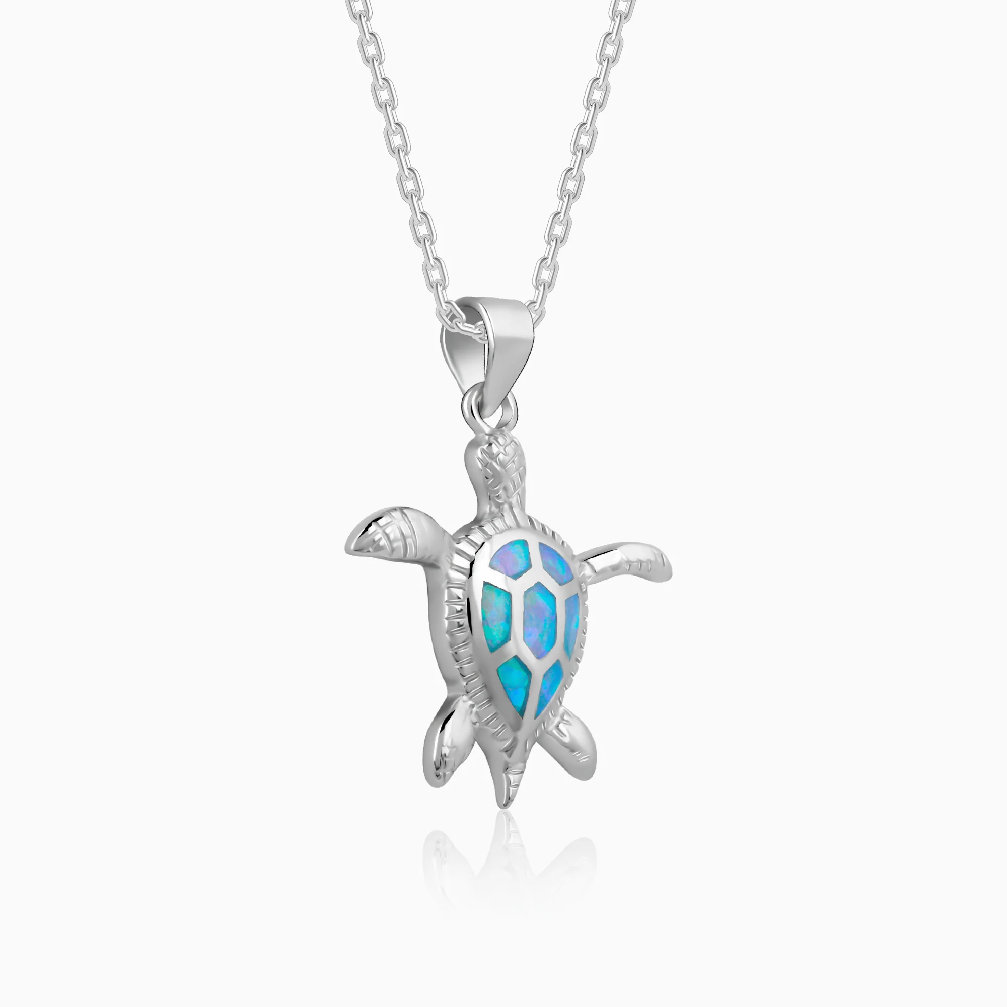 Silver Cute Turtle Pendant With Link Chain - Image 4