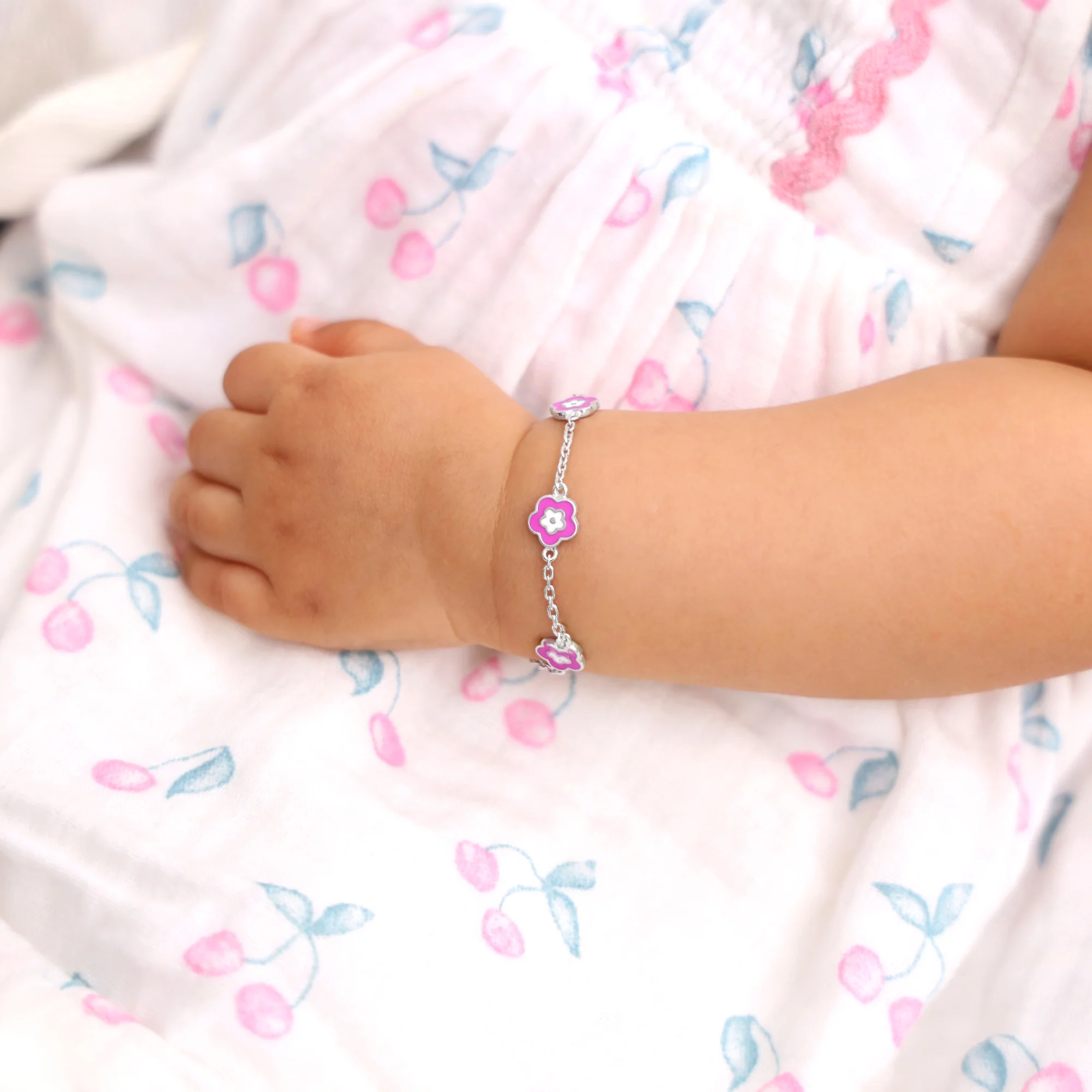 Silver Cutie Flower Kids Bracelet (0-2 years) - Image 3