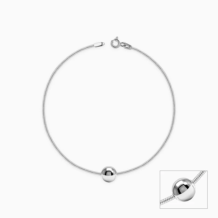 Silver Dancing Bead Chain Anklet - Image 3