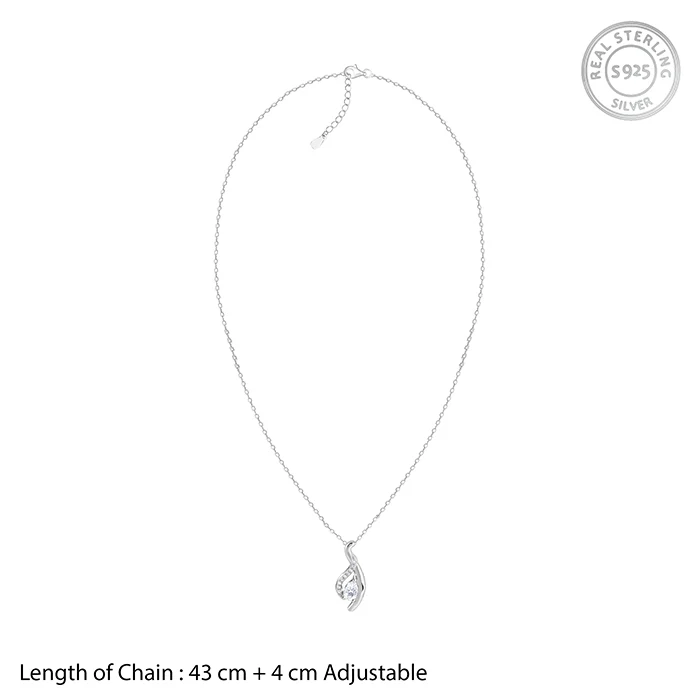 Silver Dancing Swirl Pendant with Link Chain - Image 6