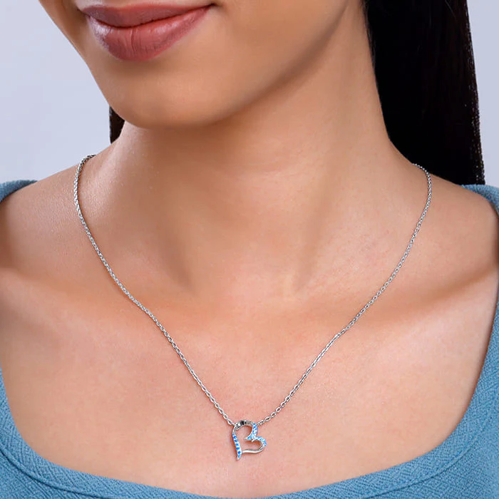 Silver Dewy Heart Necklace - Image 3
