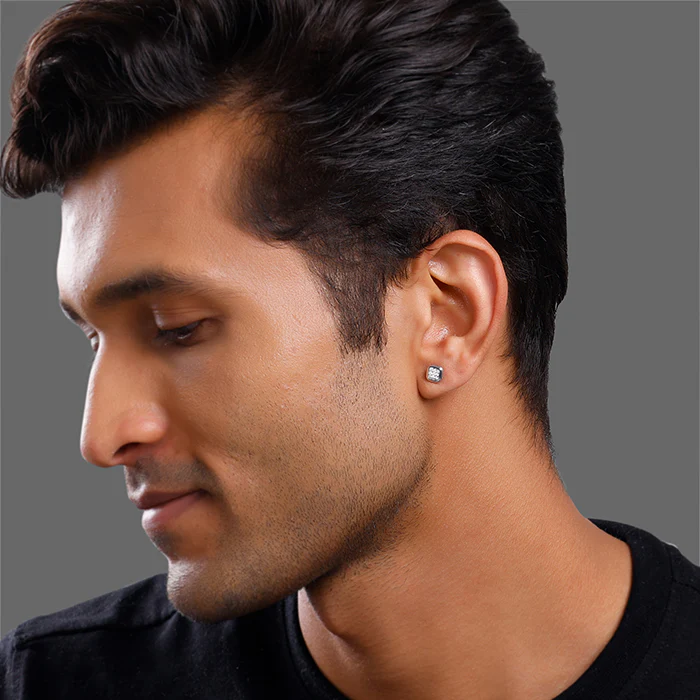 Silver Digital Dazzle Stud For Him - Image 4