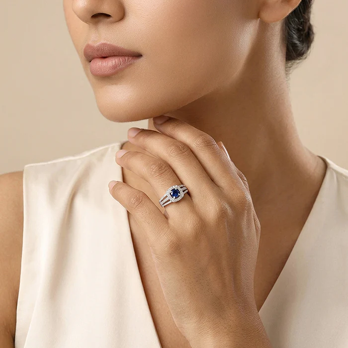 Silver Double Row Pave Ring - Image 3