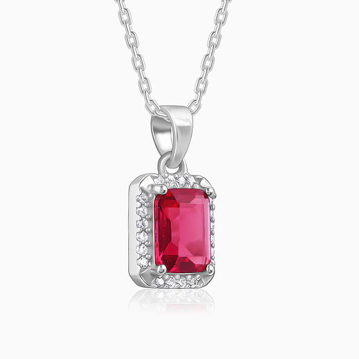Silver Dreamy Red Pendant With Link Chain - Image 4