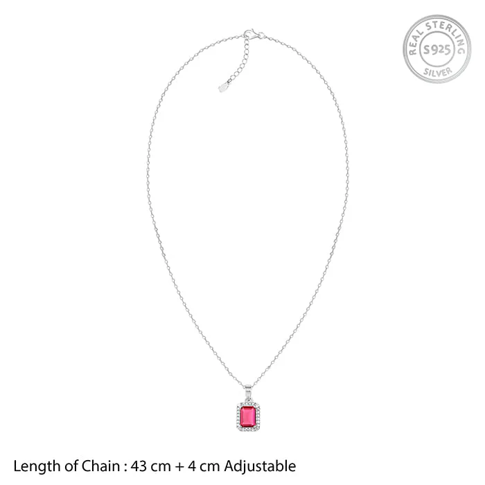 Silver Dreamy Red Pendant With Link Chain - Image 6