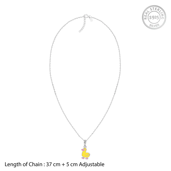 Silver Duckling Kids Pendant With Link Chain - Image 5