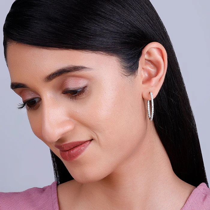 Silver Enchanted Radiance Hoops - Image 3
