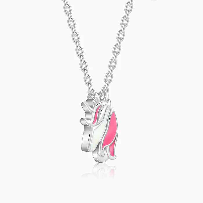 Silver Enchanting Unicorn Kids Pendant With Link Chain - Image 4