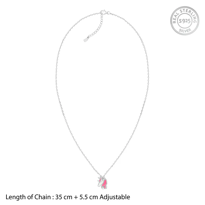 Silver Enchanting Unicorn Kids Pendant With Link Chain - Image 6