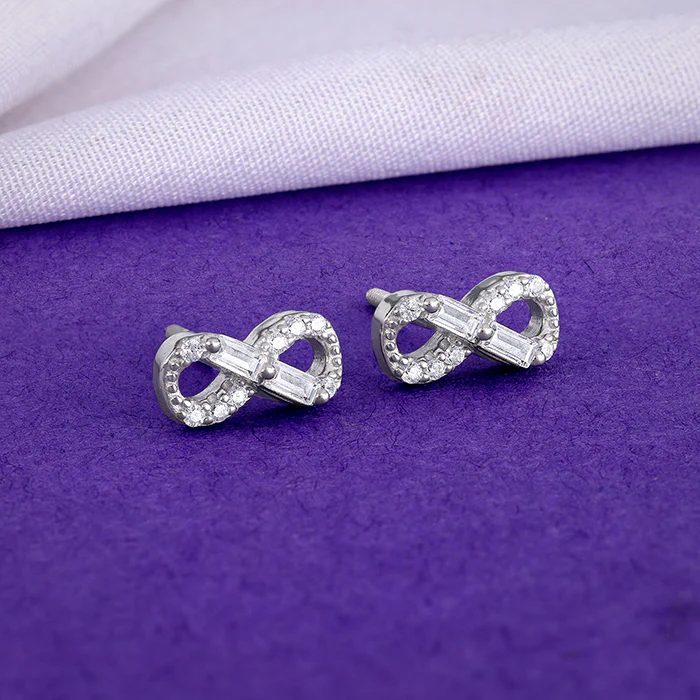 Silver Endless Infinity Studs - Image 2
