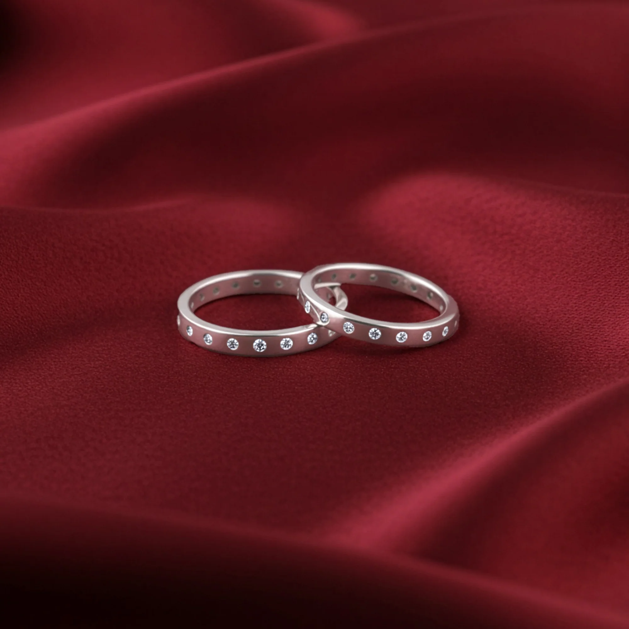 Silver Evermine Couple Bands - Image 2