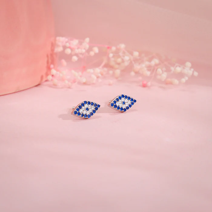 Silver Evil Eye Spirit Studs - Image 2