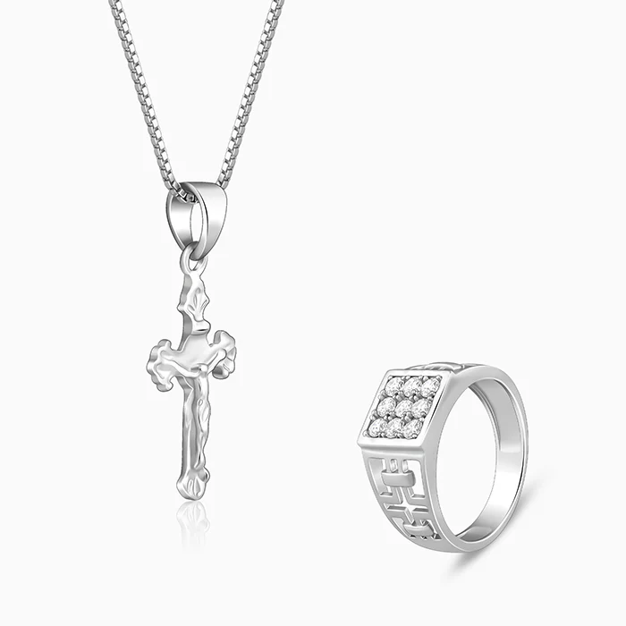Silver Faith And Sparkle Set For Him - Image 4