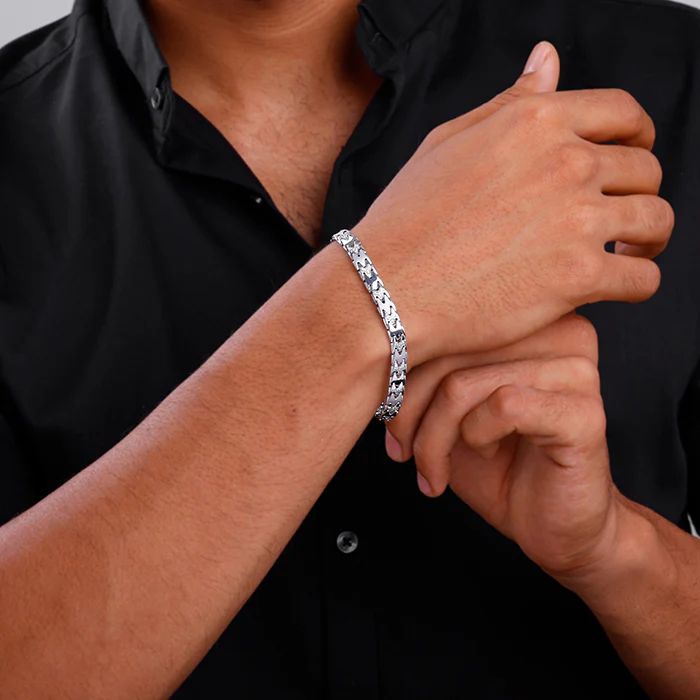 Silver Fearless Bracelet For Him - Image 3