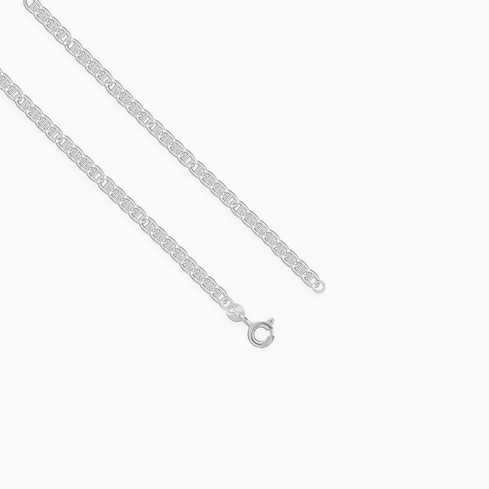 Silver Flat Anchor Chain For Him - Image 4