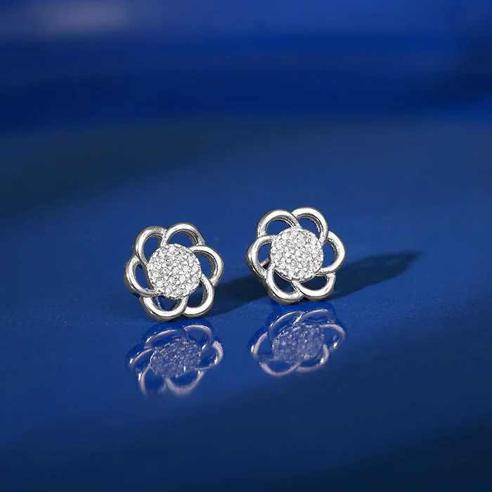 Silver Floral Moment Earrings - Image 2