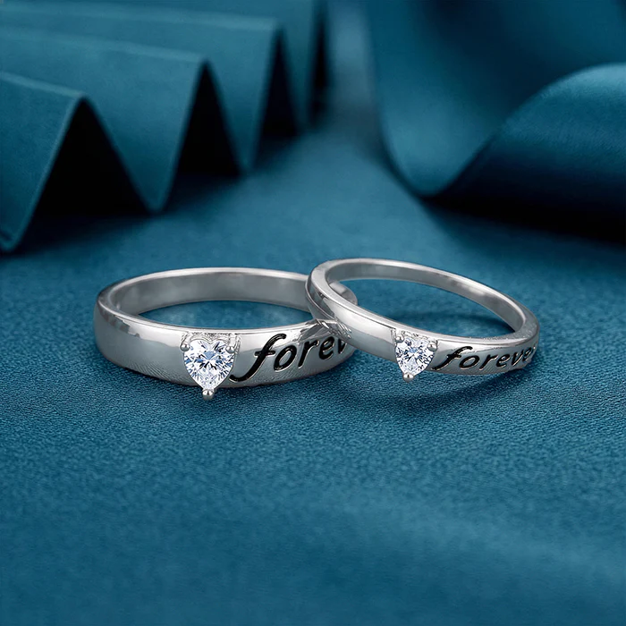 Silver Forever Kind Couple Rings - Image 2