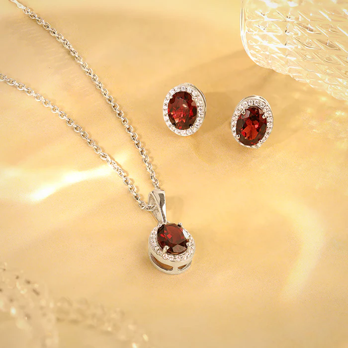 Silver Garnet Glimmer Set - Image 2