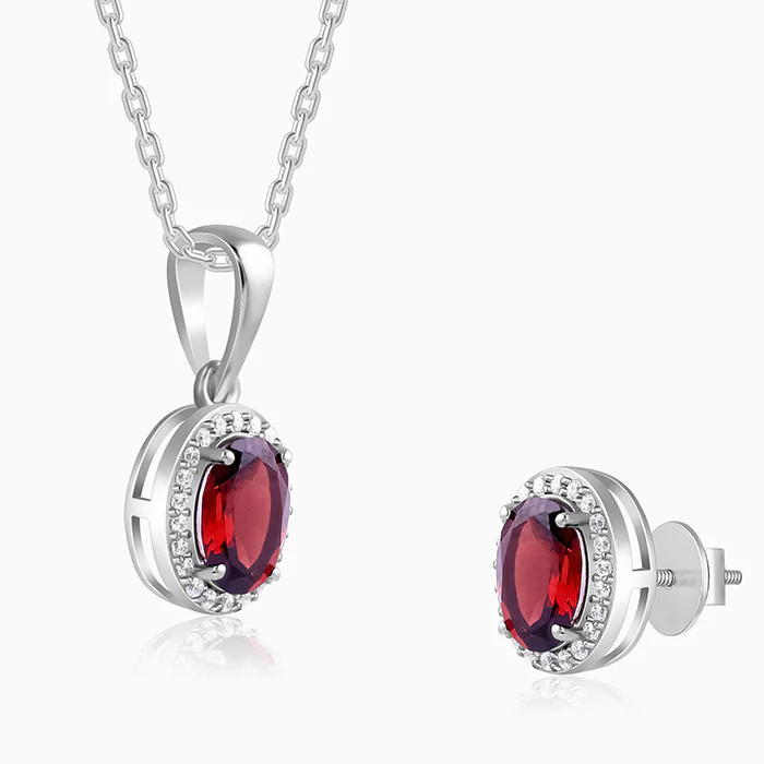 Silver Garnet Glimmer Set - Image 4