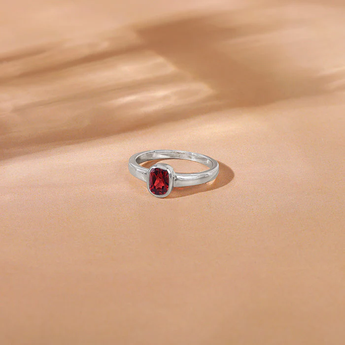 Silver Garnet Ring For Him - Image 2