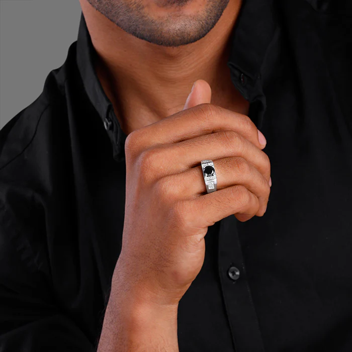 Silver Gentle Harmony Ring For Him - Image 3