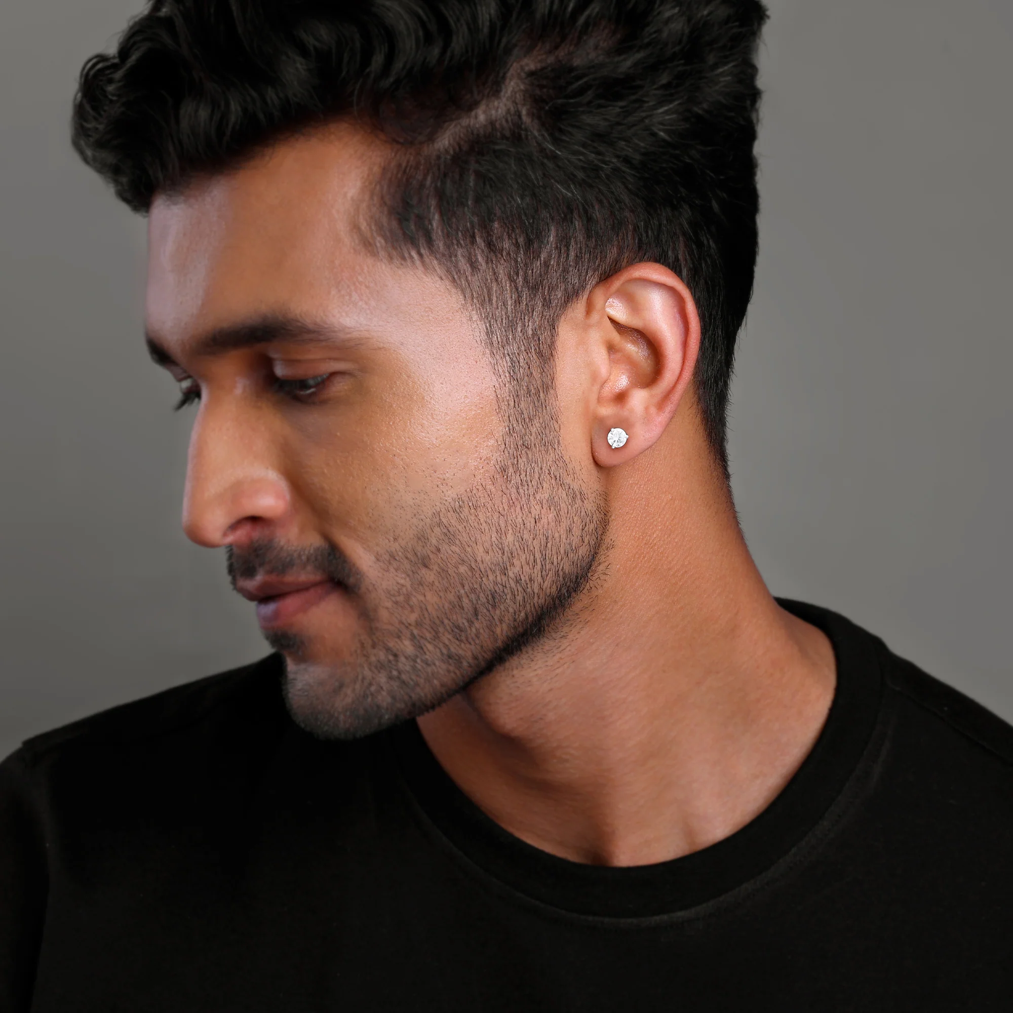 Silver Glint Stud For Men - Image 5