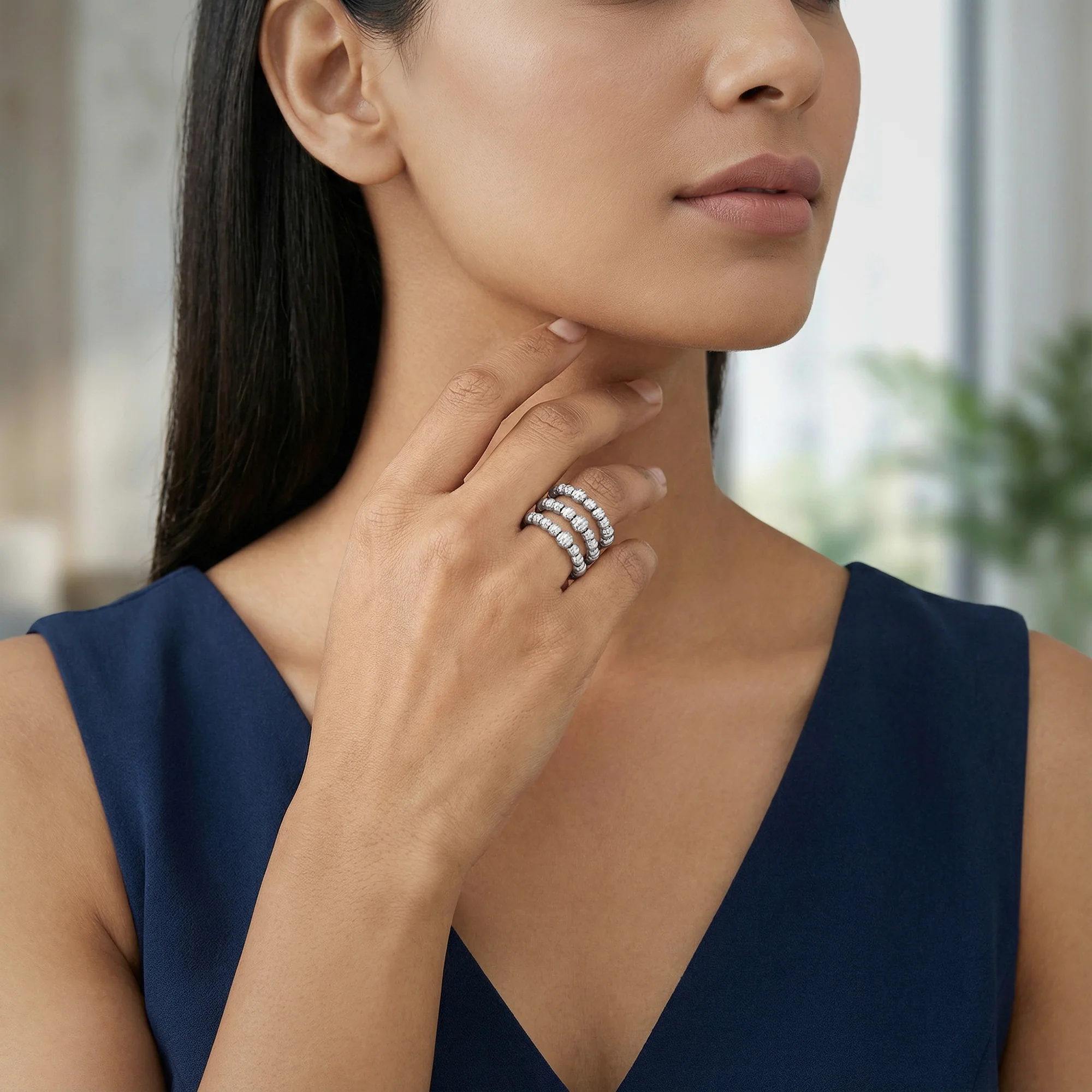 Silver Glitter Ring - Image 2