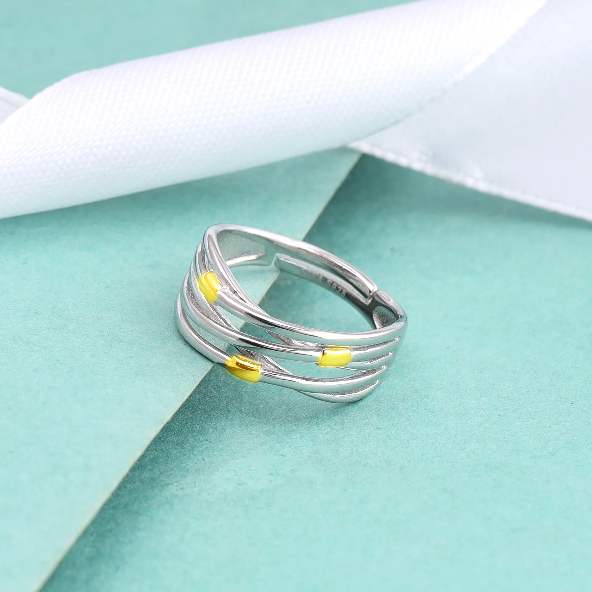 Silver and Golden Weave Ring - Image 2
