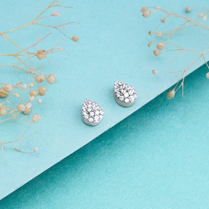 Silver Graceful Pear Earrings - Image 2