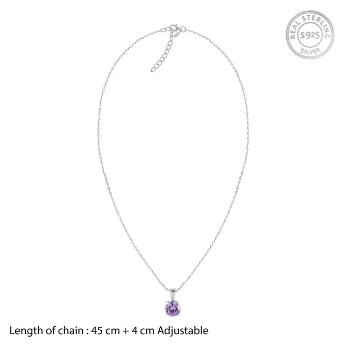 Silver Gracious Purple Pendant with Link Chain - Image 6