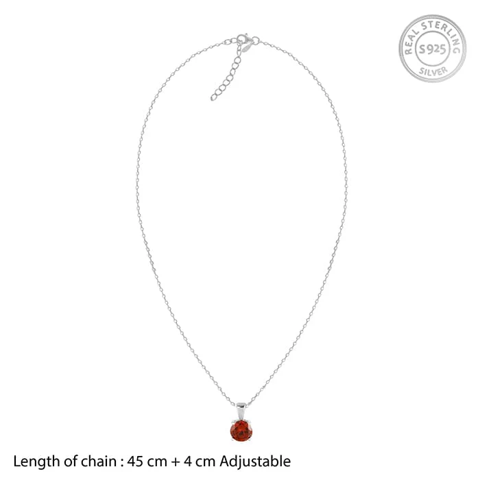 Silver Gracious Red Pendant with Link Chain - Image 5