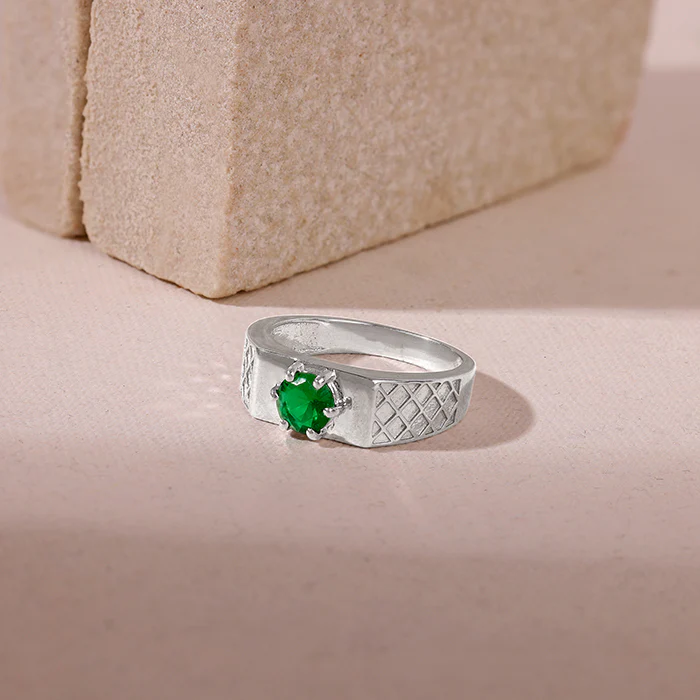 Silver Green Enigma Ring For Him - Image 2