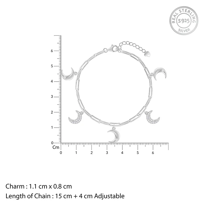 Silver Half Moon Bracelet - Image 4